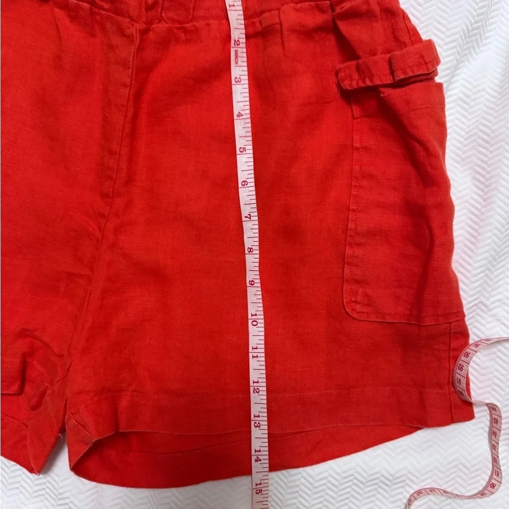 Saks Fifth Avenue Linen Orange Shorts In Size SMALL - Picture 5 of 6
